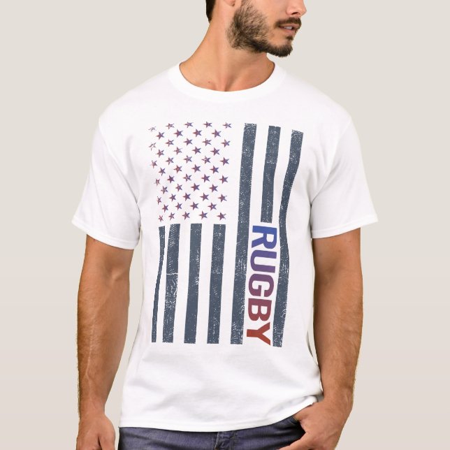 American Flag Rugby T-Shirt (Front)