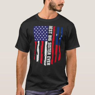American Flag & Samoa Flag Best Big Sister Ever Fa T-Shirt