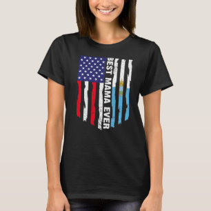American Flag & San Marino Flag Best Mama Ever Fam T-Shirt