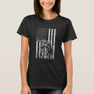American Flag Scottish Cow Scottish Highland Cow T-Shirt
