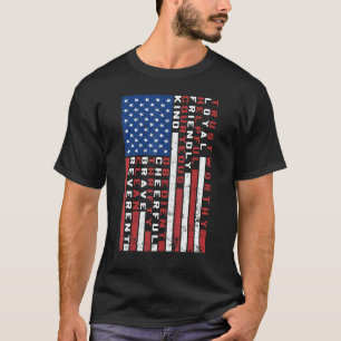 American Flag Scouting Law T-Shirt