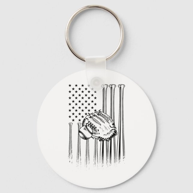 American Flag Sell Softll Lovers Funny Us Gift  Key Ring (Front)