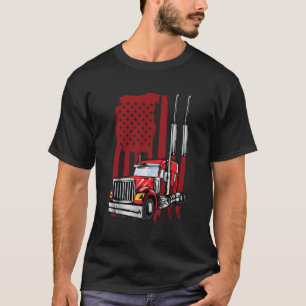 American Flag Semi Truck Driver Gifts Truck Lovers T-Shirt