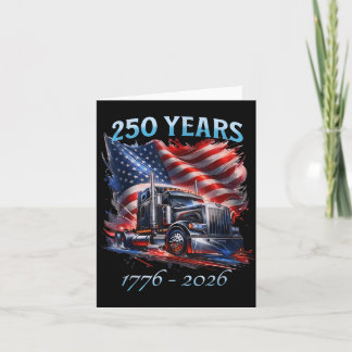 American Flag Semi Truck Patriotic Trucker Card