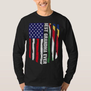 American Flag & Seychelles Flag Best Grandma Ever T-Shirt