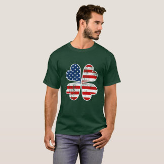 American Flag Shamrock Irish Flag St Patrick Day T-Shirt