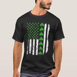 American Flag Shamrock Irish Ireland St Patricks D T-Shirt