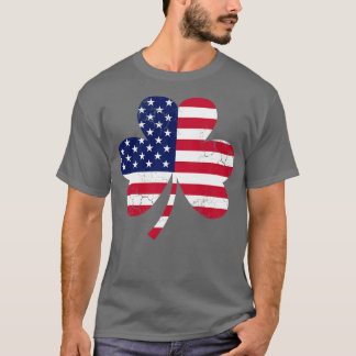 American Flag Shamrock Irish St Patricks Day T-Shirt