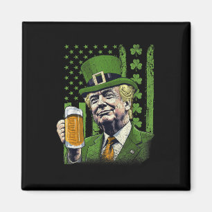 American Flag Shamrocks Irish Trump St Patricks Da Magnet