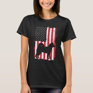 American Flag Shiba Inu Dog Patriotic Japanese Dog T-Shirt
