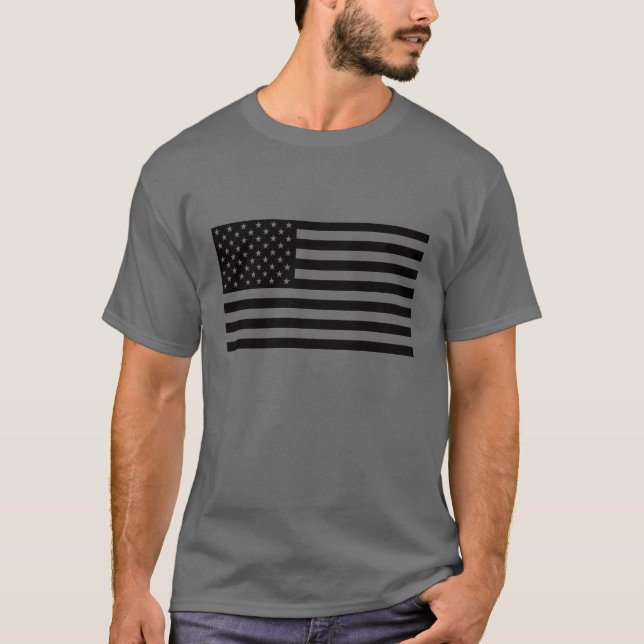 American Flag Shirt - Black Text (Front)