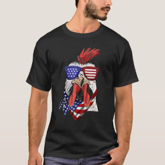 American Flag Shirt Rooster Chicken 4th of July Me