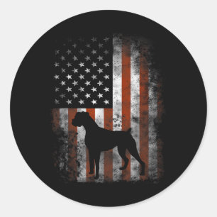 American Flag Shirt Usa 4th Of July Dog Gifts  Classic Round Sticker