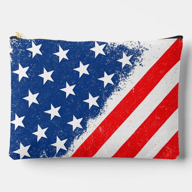 American Flag Shirt USA Patriotic Star Stripes Accessory Pouch (Front)