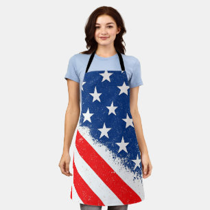 American Flag Shirt USA Patriotic Star Stripes Apron