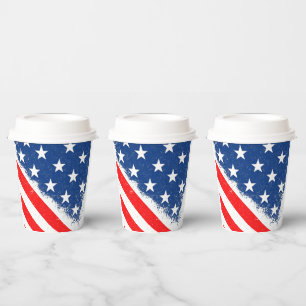 American Flag Shirt USA Patriotic Star Stripes Paper Cups