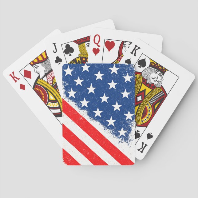 American Flag Shirt USA Patriotic Star Stripes Playing Cards (Back)
