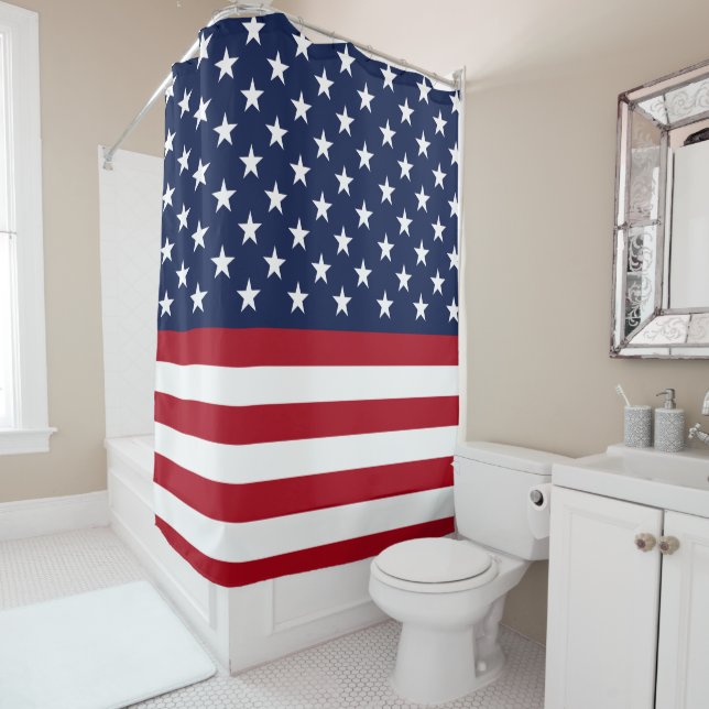 American Flag Shower Curtain (In Situ)