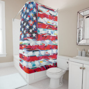 American Flag Shower Curtain