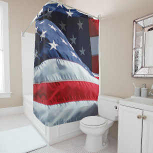 American Flag Shower Curtain