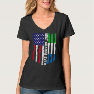 American Flag Sierra Leone Flag Best Grampa Ever F T-Shirt