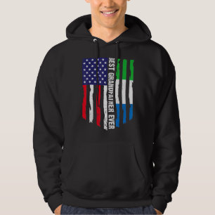 American Flag Sierra Leone Flag Best Grandfather E Hoodie