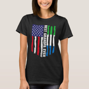American Flag Sierra Leone Flag Best Grandpa Ever  T-Shirt