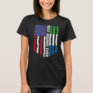 American Flag Sierra Leone Flag Best Granny Ever F T-Shirt