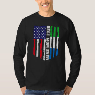 American Flag Sierra Leone Flag Best Mum Ever Fami T-Shirt