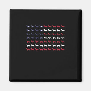American Flag Silhouette Dachshund 4th Of July Magnet