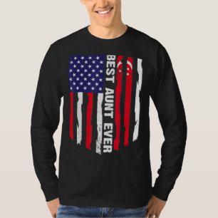 American Flag & Singapore Flag Best Aunt Ever Fami T-Shirt