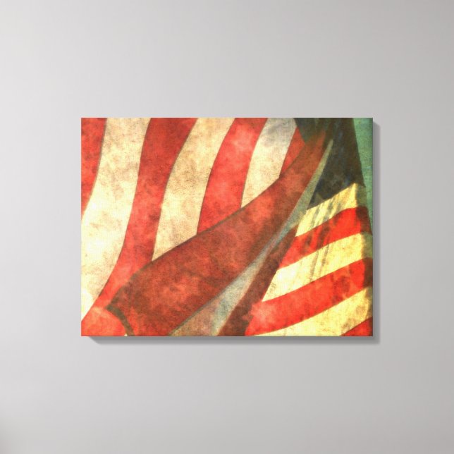 American Flag Single Panel Wrapped Canvas Print (Front)