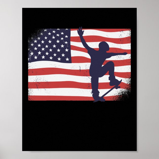 American flag Skateboard Poster (Front)