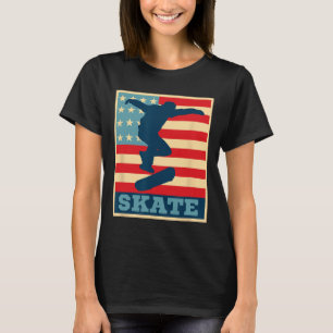 American Flag Skateboarding T Shirt Skater Tee Ska