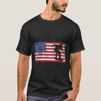 American Flag Skater Skateboarding July 4th Usa T T-Shirt
