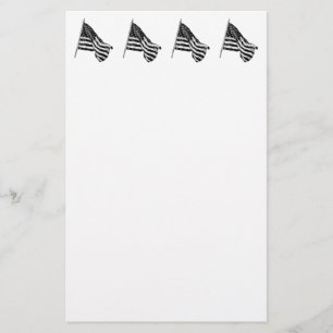 American Flag Sketch White Stationery