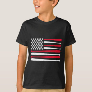 American Flag Sketll Usa Flag 4th Of July Men Boys T-Shirt