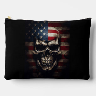 American Flag Skull Accessory Pouch