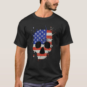 American Flag Skull American Patriot Labour Day US T-Shirt