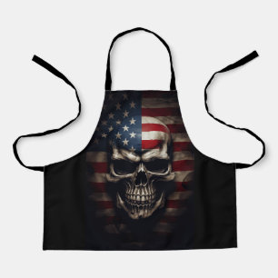 American Flag Skull Apron