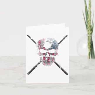 American Flag Skull Billiards Pool Player  Card
