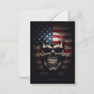 American Flag Skull  Card