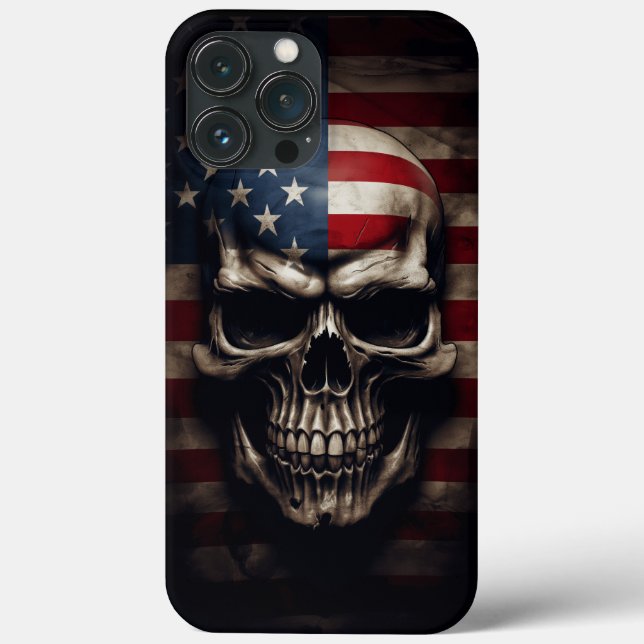 American Flag Skull  Case-Mate iPhone Case (Back)