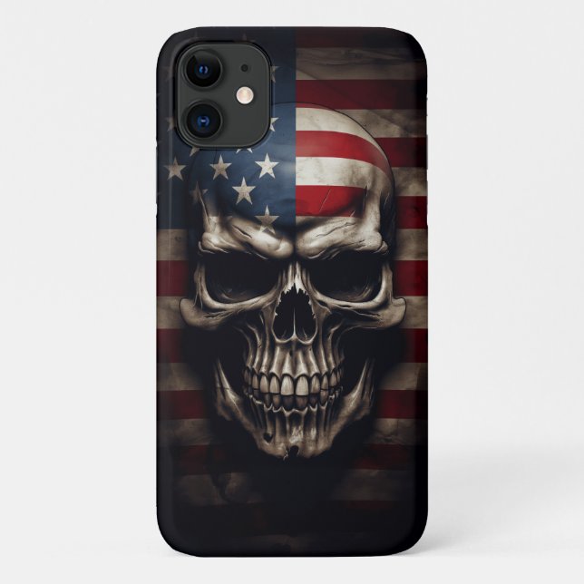 American Flag Skull  Case-Mate iPhone Case (Back)