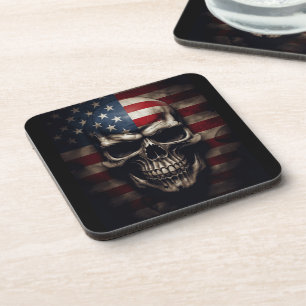 American Flag Skull Coaster