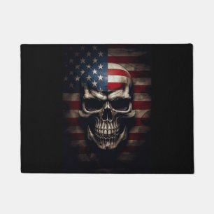 American Flag Skull  Doormat