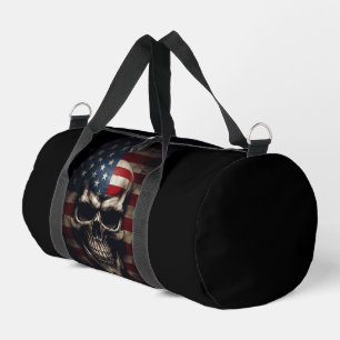 American Flag Skull Duffle Bag