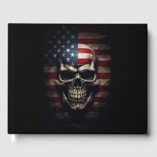 American Flag Skull Guest Book