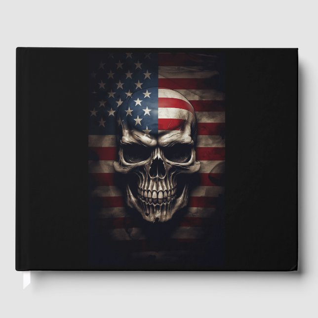 American Flag Skull  Guest Book (Front)