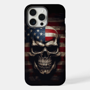 American Flag Skull iPhone 15 Pro Max Case